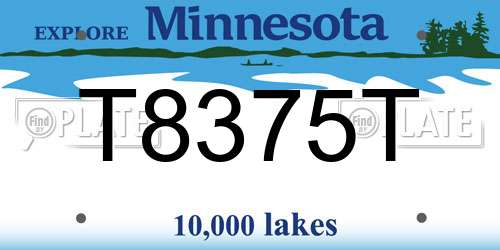 T8375T Minnesota License Plate