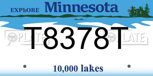 T8378T Minnesota License Plate