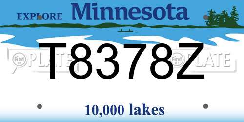 T8378Z Minnesota License Plate