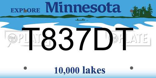 T837DT Minnesota License Plate