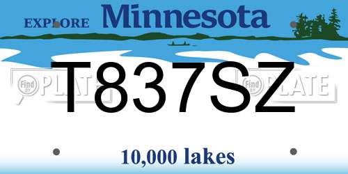 T837SZ Minnesota License Plate