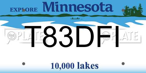 T83DFI Minnesota License Plate