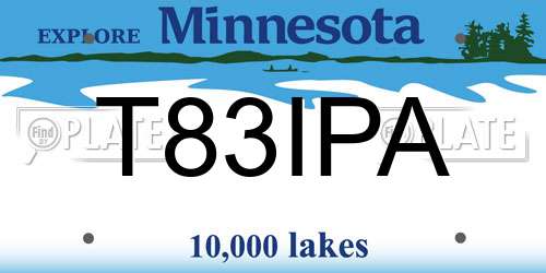 T83IPA Minnesota License Plate
