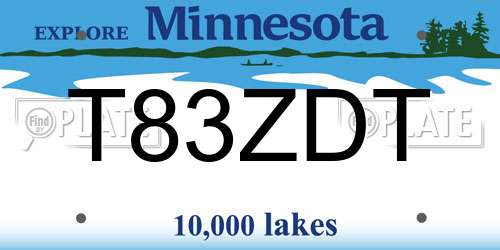 T83ZDT Minnesota License Plate