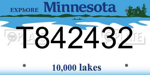 T842432 Minnesota License Plate