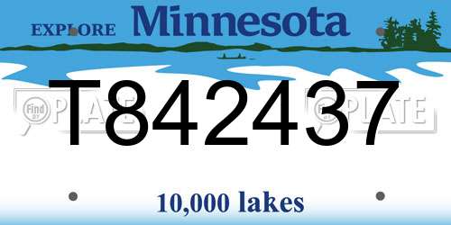 T842437 Minnesota License Plate