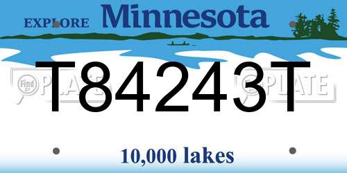 T84243T Minnesota License Plate