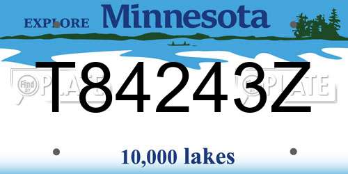 T84243Z Minnesota License Plate