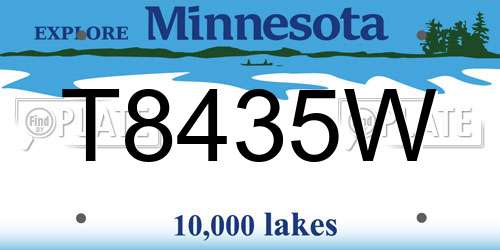 T8435W Minnesota License Plate