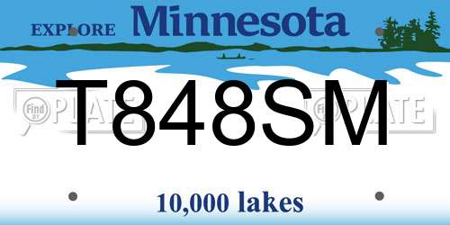 T848SM Minnesota License Plate