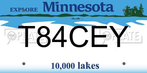 T84CEY Minnesota License Plate