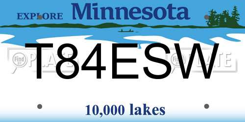 T84ESW Minnesota License Plate