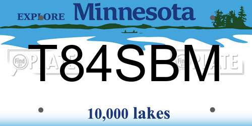 T84SBM Minnesota License Plate