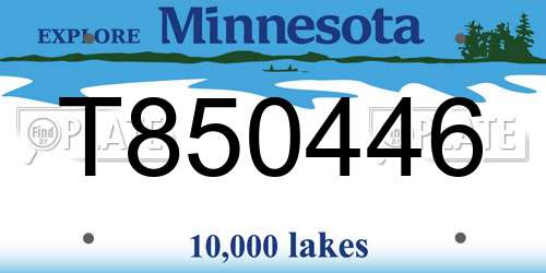 T850446 Minnesota License Plate