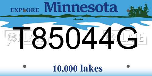 T85044G Minnesota License Plate
