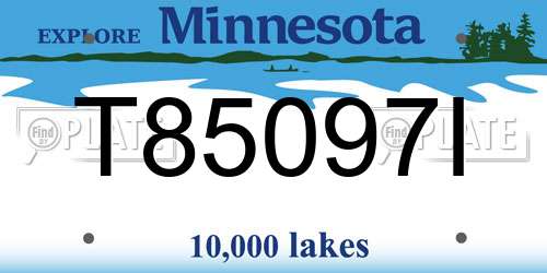 T85097I Minnesota License Plate