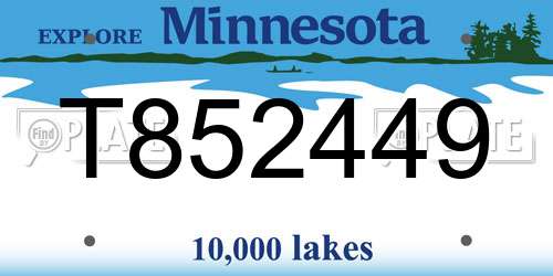 T852449 Minnesota License Plate