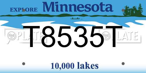 T8535T Minnesota License Plate