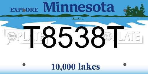 T8538T Minnesota License Plate