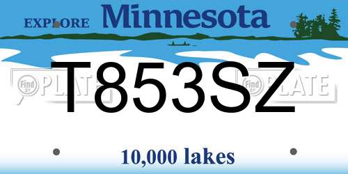 T853SZ Minnesota License Plate