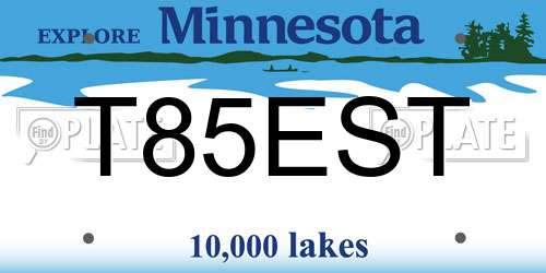 T85EST Minnesota License Plate