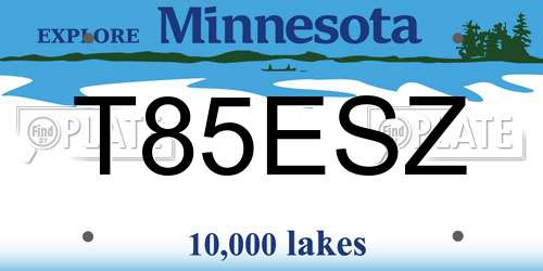T85ESZ Minnesota License Plate