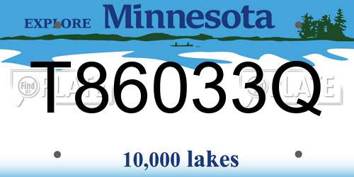 T86033Q Minnesota License Plate