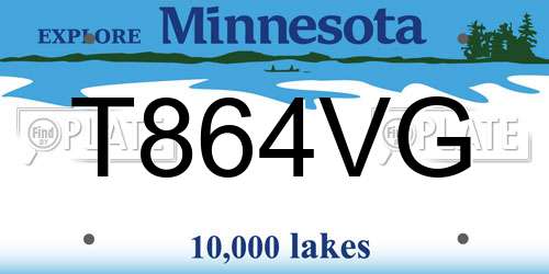 T864VG Minnesota License Plate