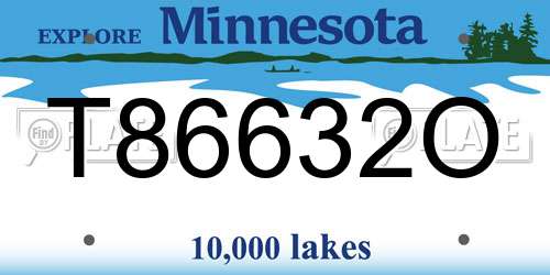 T86632O Minnesota License Plate
