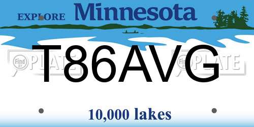 T86AVG Minnesota License Plate