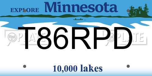 T86RPD Minnesota License Plate