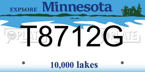 T8712G Minnesota License Plate