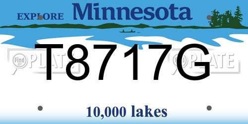 T8717G Minnesota License Plate