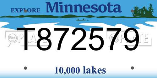T872579 Minnesota License Plate
