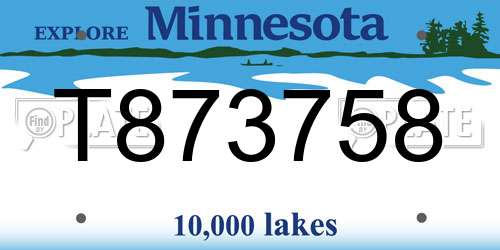 T873758 Minnesota License Plate