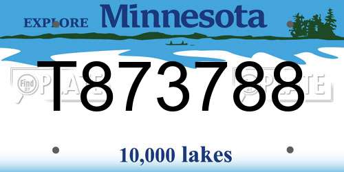 T873788 Minnesota License Plate