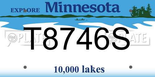 T8746S Minnesota License Plate