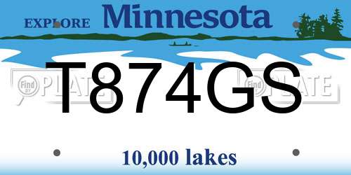 T874GS Minnesota License Plate