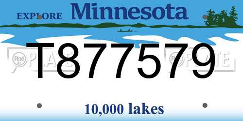 T877579 Minnesota License Plate