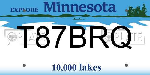 T87BRQ Minnesota License Plate