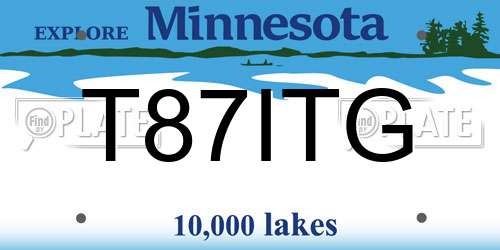 T87ITG Minnesota License Plate