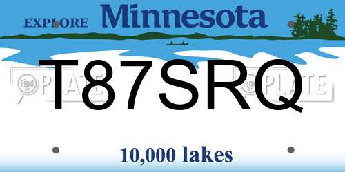 T87SRQ Minnesota License Plate
