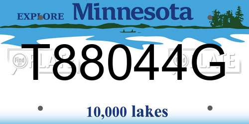 T88044G Minnesota License Plate