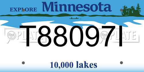 T88097I Minnesota License Plate