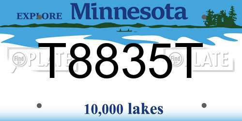 T8835T Minnesota License Plate