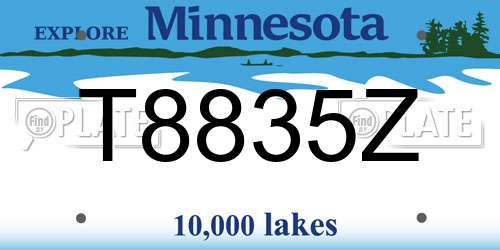 T8835Z Minnesota License Plate