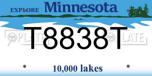 T8838T Minnesota License Plate