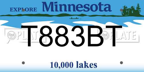 T883BT Minnesota License Plate