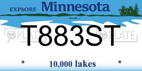 T883ST Minnesota License Plate