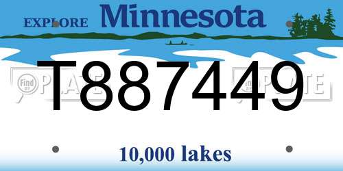 T887449 Minnesota License Plate